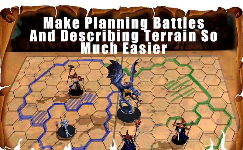 Acrylic Game Mat 1" Hex Grid Overlay Set of 2, 7"x8" Battle Map Board Clear & Durable - Great for Pathfinder and Other RPG Game-8