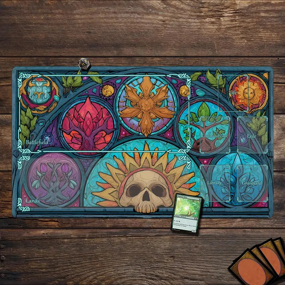 Mysterious natural element Magic Card Gaming Mats with zone mtg playmat desk mat Commander Playmat suitable for game gathering-2