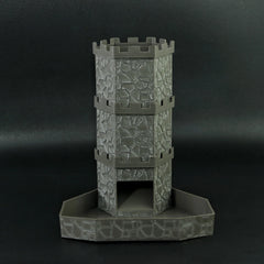 Dice Tower with Bricks Castle Pattern - Ideal for D&D Game RPG and Tabletop Gaming with Dice Rolling Tray-9