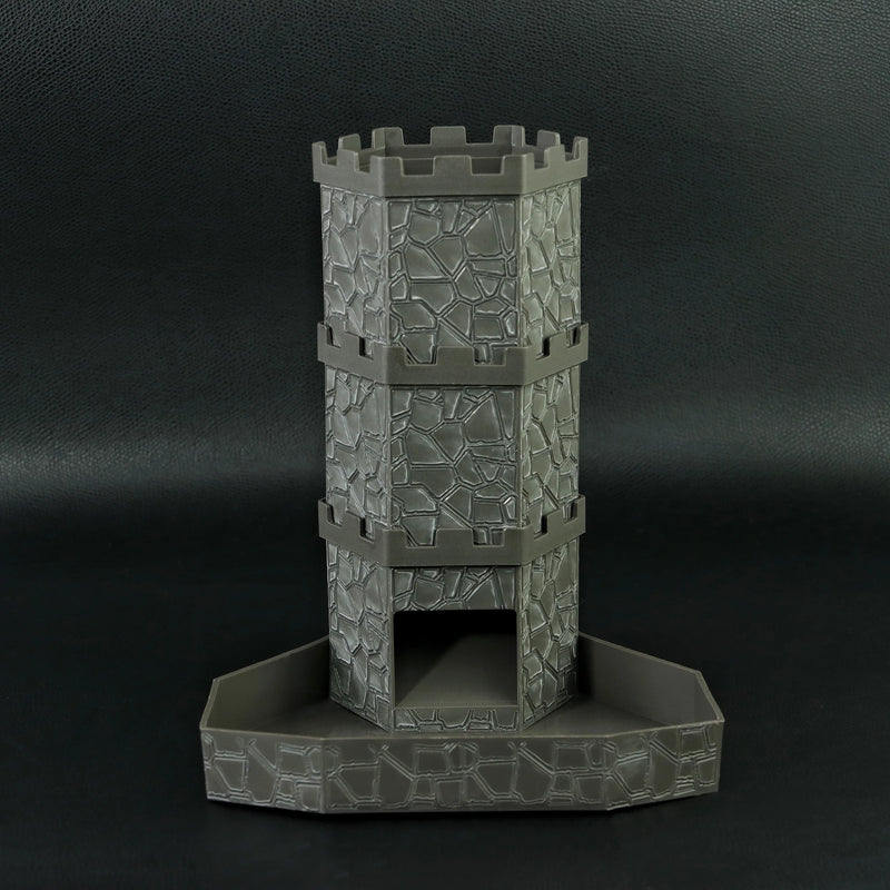 Dice Tower with Bricks Castle Pattern - Ideal for D&D Game RPG and Tabletop Gaming with Dice Rolling Tray-9