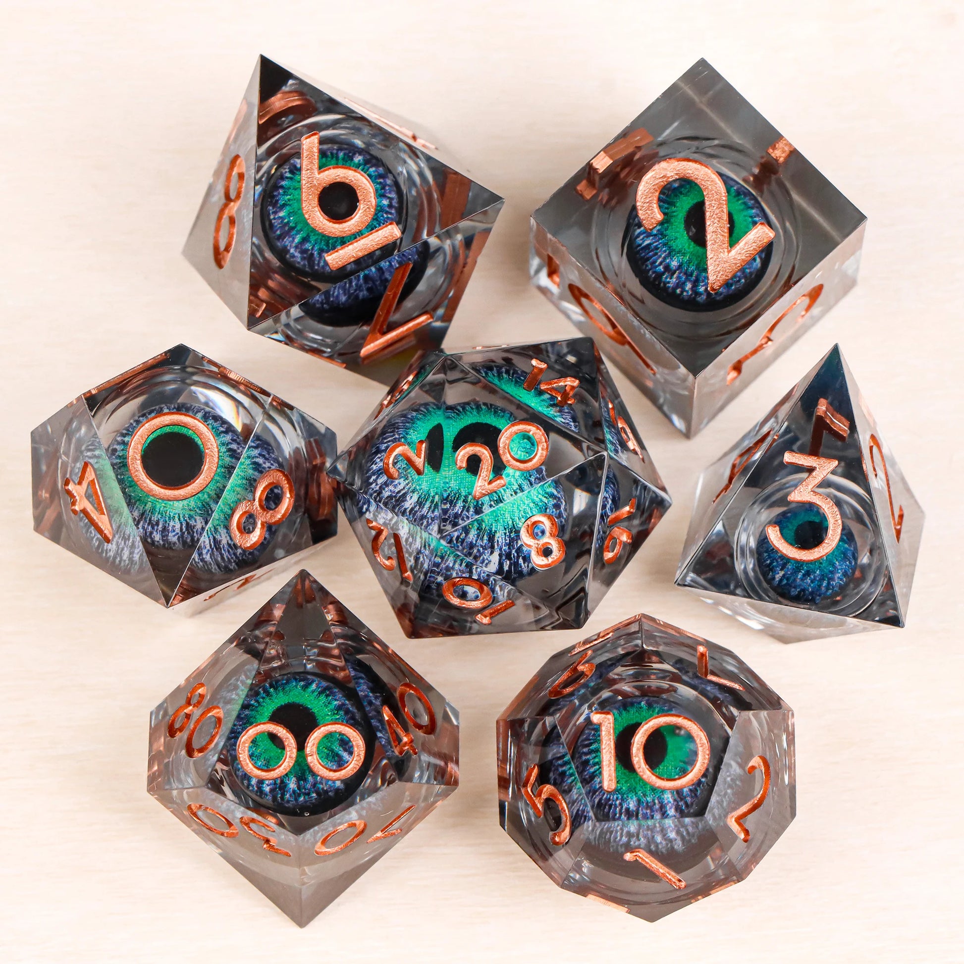 DND Dragon Eye Dice Liquid Core Dice Set Resin D&D/TCG-2