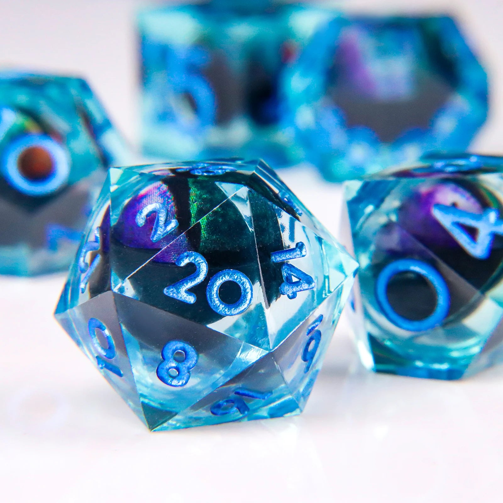 DND Dragon Eye Dice Liquid Core Dice Set Resin D&D/TCG-20