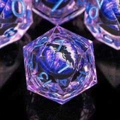 Dragon's eye resin dice,7PCS  Liquid Core Dice Set, Sharp Egde polyhedral d and d dice-4