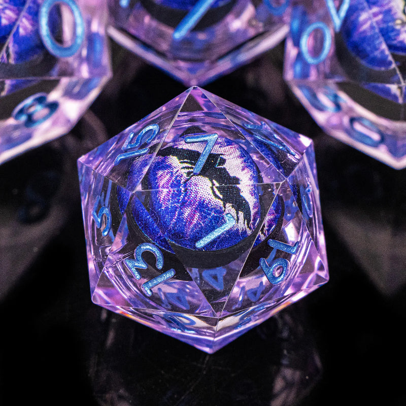 Dragon's eye resin dice,7PCS  Liquid Core Dice Set, Sharp Egde polyhedral d and d dice-4