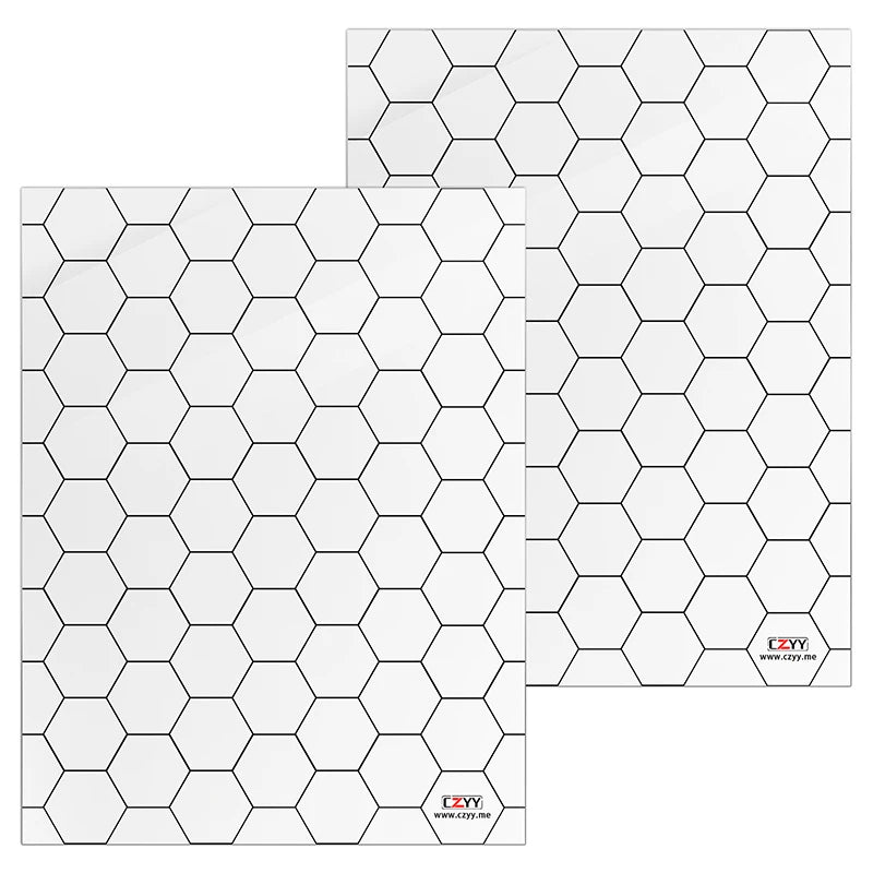 Acrylic Game Mat 1" Hex Grid Overlay Set of 2, 7"x8" Battle Map Board Clear & Durable - Great for Pathfinder and Other RPG Game-4