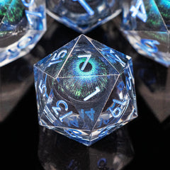 Dragon's eye resin dice,7PCS  Liquid Core Dice Set, Sharp Egde polyhedral d and d dice-6