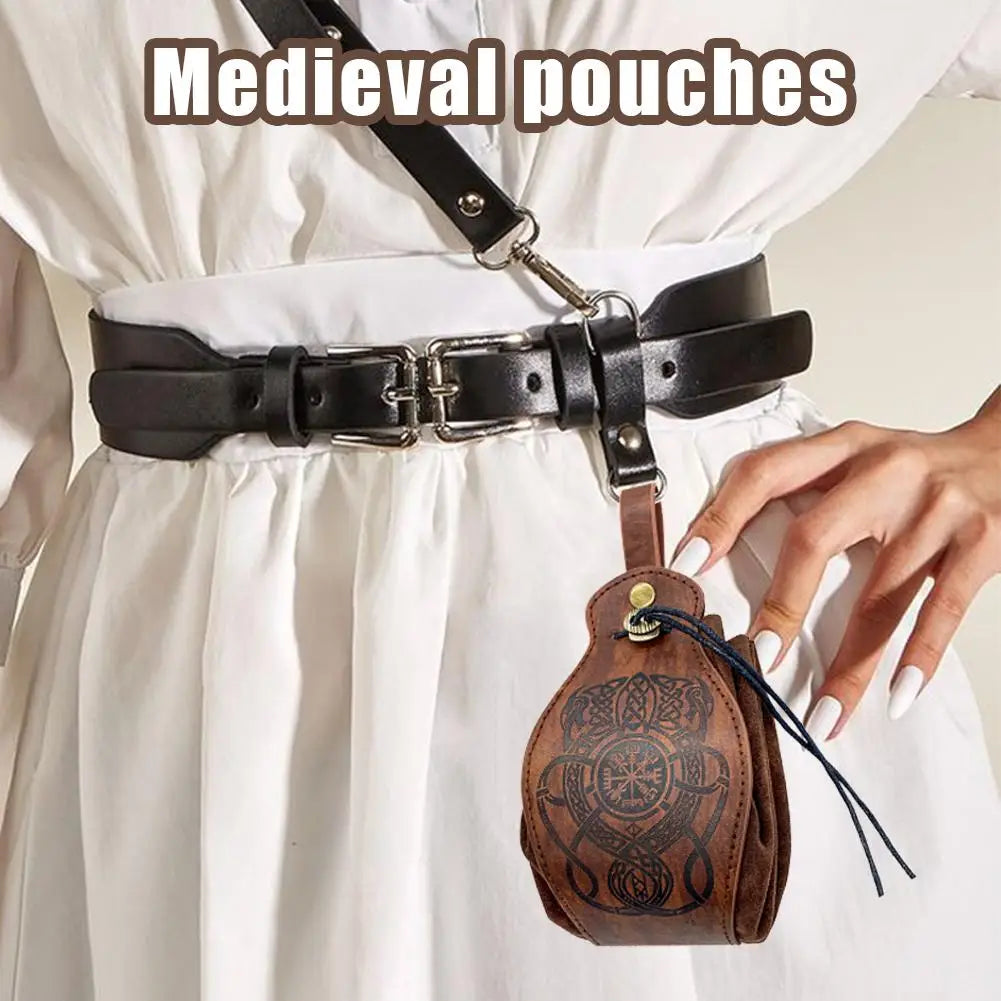 5 Celtic Designs PU Leather Dice Pouch with Tray Drawstring Storage Bag for D&D RPG Roleplaying Game Coin Purse Gift Ideas-7