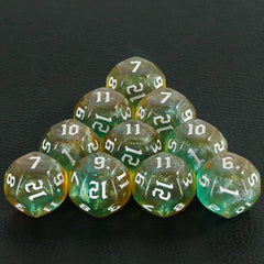 D12 Polyhedral Mixed Colours Dice 12 Sided Glitter Dice for DND Roleplay Game Math Teaching Playing Tabletop Games-9