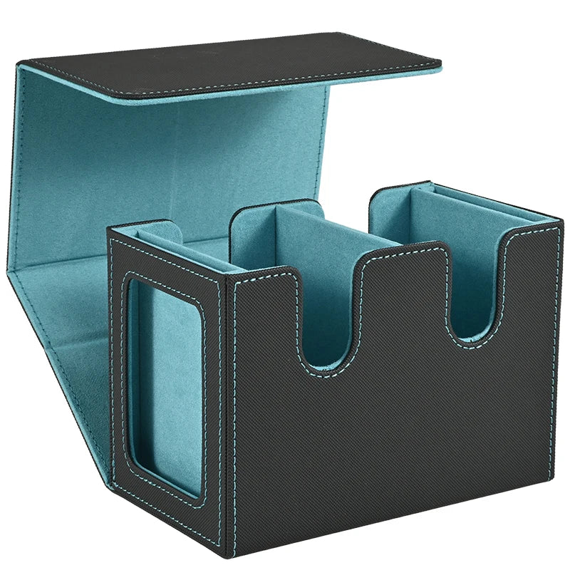 Card Deck Box with 2 Commander Display, Double Deck Box for 140+ Single Sleeved Cards, Fits for TCG CCG Magic Cards-9