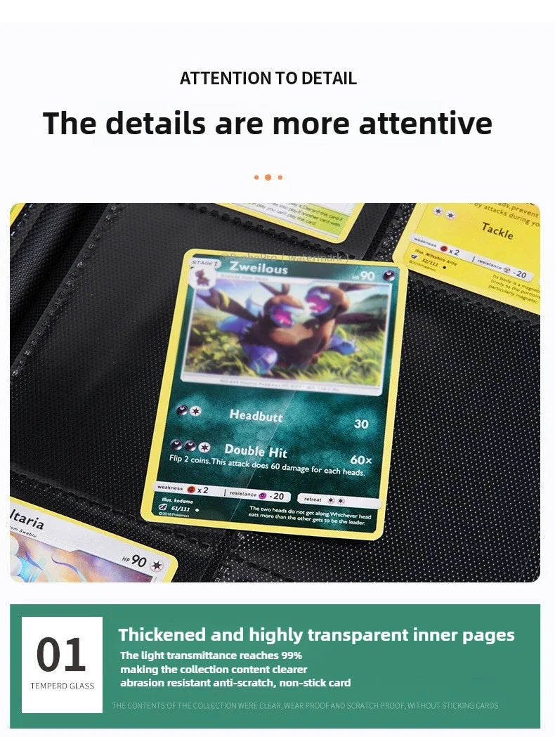 Card Binder with 9 Pocket Trading Card Album Display Binder 360 Side Loading Pocket Holder for TCG Yugioh MTG Game Card Book-20