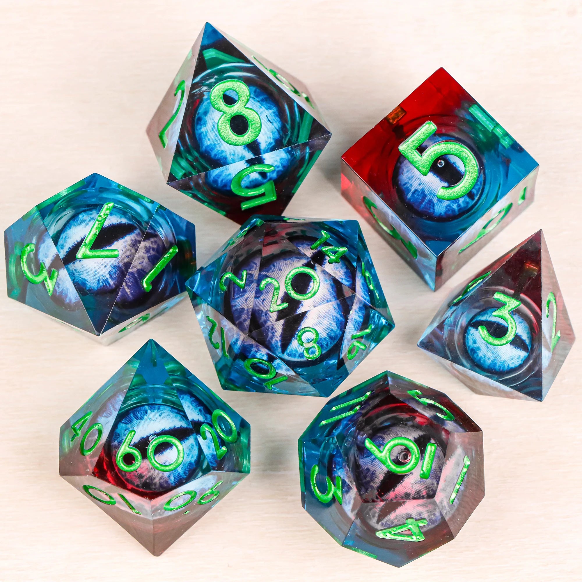 DND Dragon Eye Dice Liquid Core Dice Set Resin D&D/TCG-4