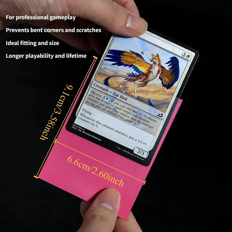 100PCS Matte Standard Size Card Sleeves 66x91mm TCG Trading Cards Protector For Tarot Shield Board Games Magical Cover PKM-3