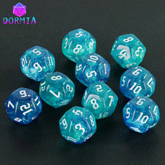 D12 Polyhedral Mixed Colours Dice 12 Sided Glitter Dice for DND Roleplay Game Math Teaching Playing Tabletop Games-19