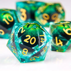 DND Dragon Eye Dice Liquid Core Dice Set Resin D&D/TCG-13