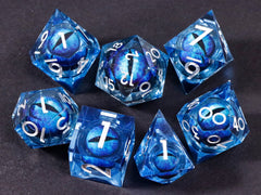 Dragon's eye resin dice,7PCS  Liquid Core Dice Set, Sharp Egde polyhedral d and d dice-13