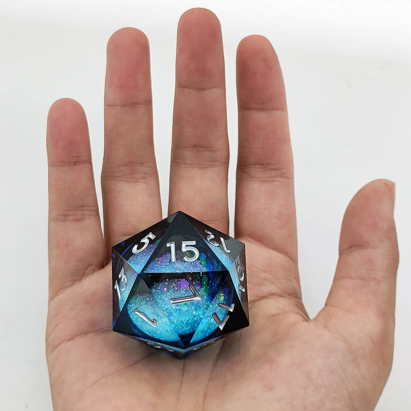 20-Sided Resin Quicksand Dice 35mm Liquid Core DND Dungeons & Dragons TRPG Board Game Dice D20-11