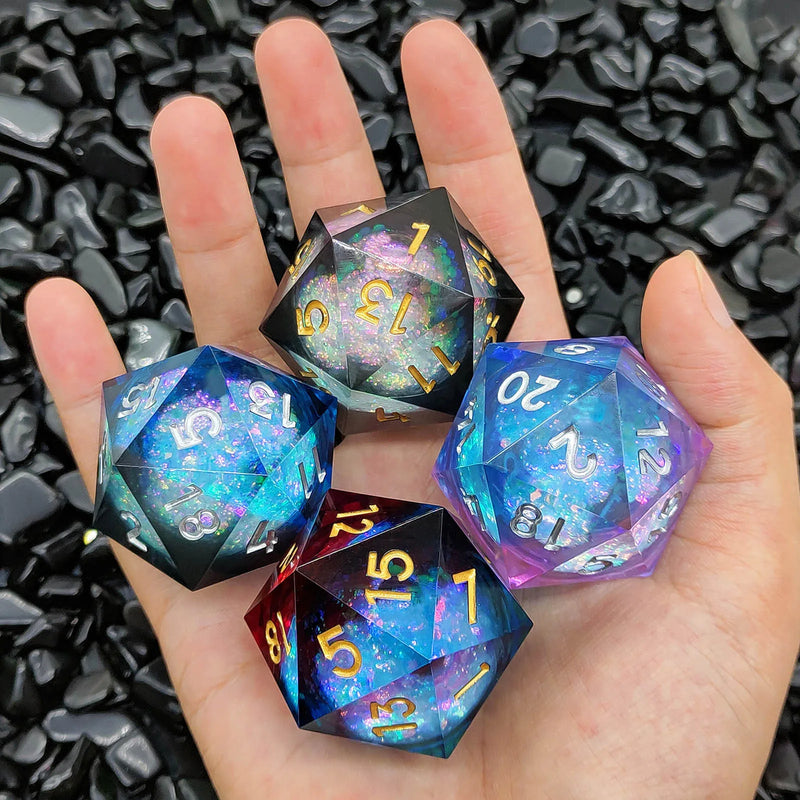 20-Sided Resin Quicksand Dice 35mm Liquid Core DND Dungeons & Dragons TRPG Board Game Dice D20-1