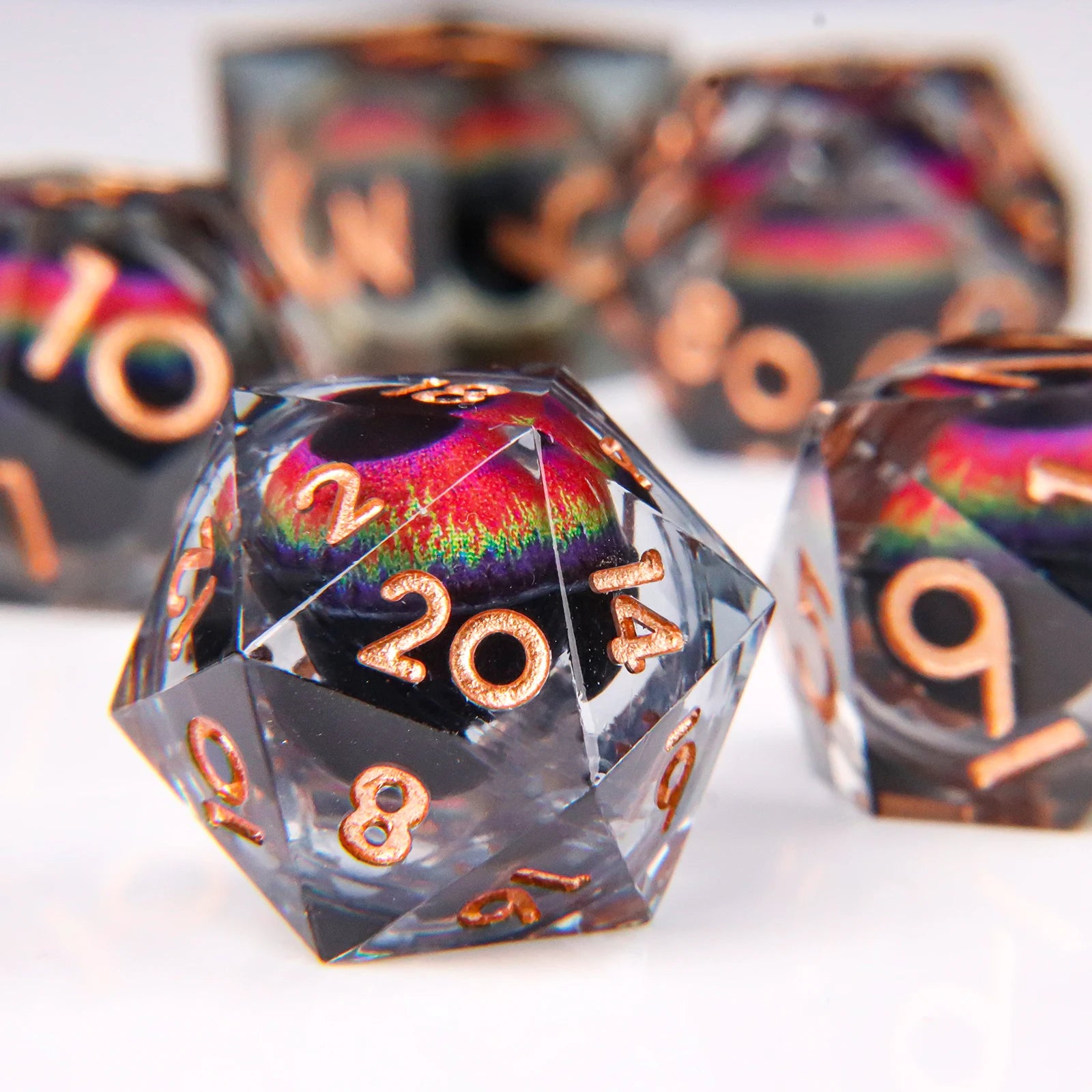 DND Dragon Eye Dice Liquid Core Dice Set Resin D&D/TCG-23