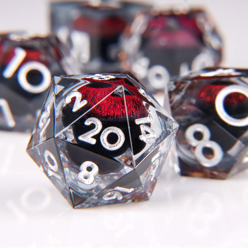 DND Dragon Eye Dice Liquid Core Dice Set Resin D&D/TCG-21