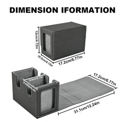 Card Deck Box with 2 Commander Display, Double Deck Box for 140+ Single Sleeved Cards, Fits for TCG CCG Magic Cards-4