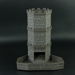 Dice Tower with Bricks Castle Pattern - Ideal for D&D Game RPG and Tabletop Gaming with Dice Rolling Tray-8