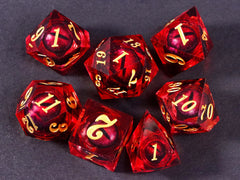 Dragon's eye resin dice,7PCS  Liquid Core Dice Set, Sharp Egde polyhedral d and d dice-16