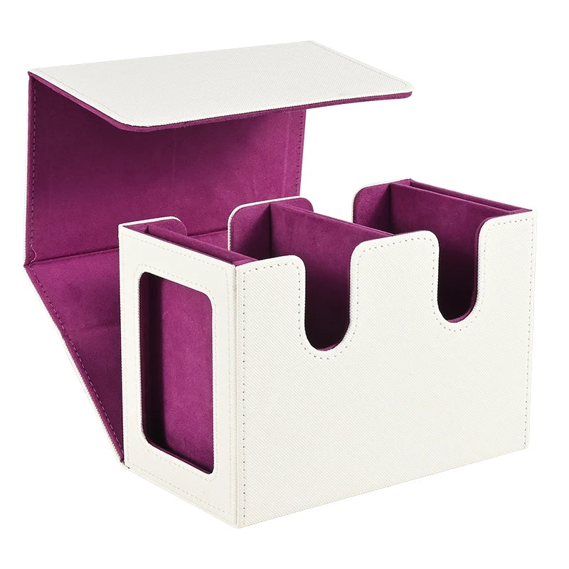 Card Deck Box with 2 Commander Display, Double Deck Box for 140+ Single Sleeved Cards, Fits for TCG CCG Magic Cards-16