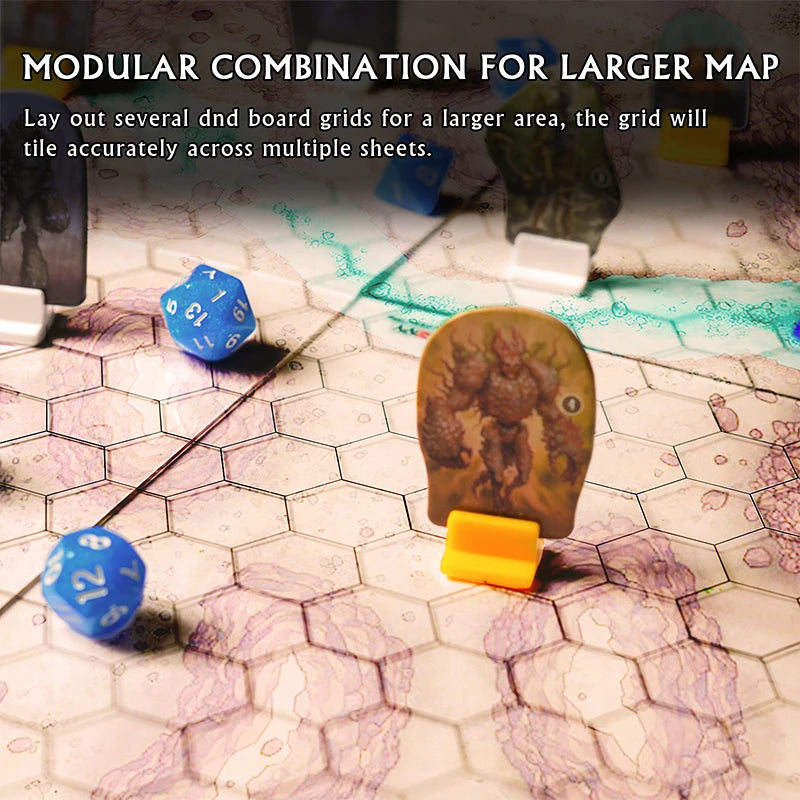 Acrylic Game Mat 1" Hex Grid Overlay Set of 2, 7"x8" Battle Map Board Clear & Durable - Great for Pathfinder and Other RPG Game-5
