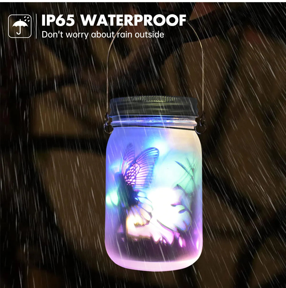 Solar Fairy Butterfly String Lights Garden Fairy Lanterns Gift for Birthday Outdoor Night Lights LED Waterproof Mason Jar Lights-11