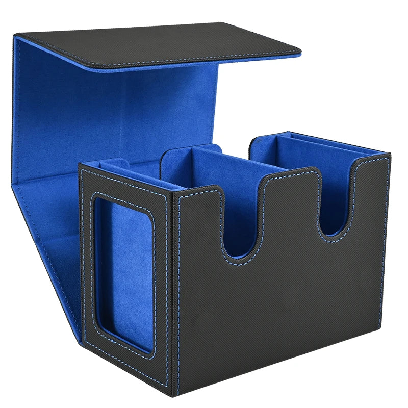 Card Deck Box with 2 Commander Display, Double Deck Box for 140+ Single Sleeved Cards, Fits for TCG CCG Magic Cards-11