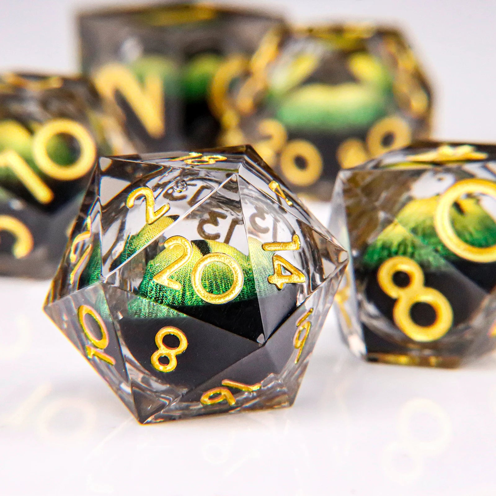 DND Dragon Eye Dice Liquid Core Dice Set Resin D&D/TCG-22