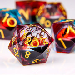 DND Dragon Eye Dice Liquid Core Dice Set Resin D&D/TCG-12