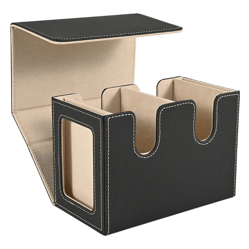 Card Deck Box with 2 Commander Display, Double Deck Box for 140+ Single Sleeved Cards, Fits for TCG CCG Magic Cards-12