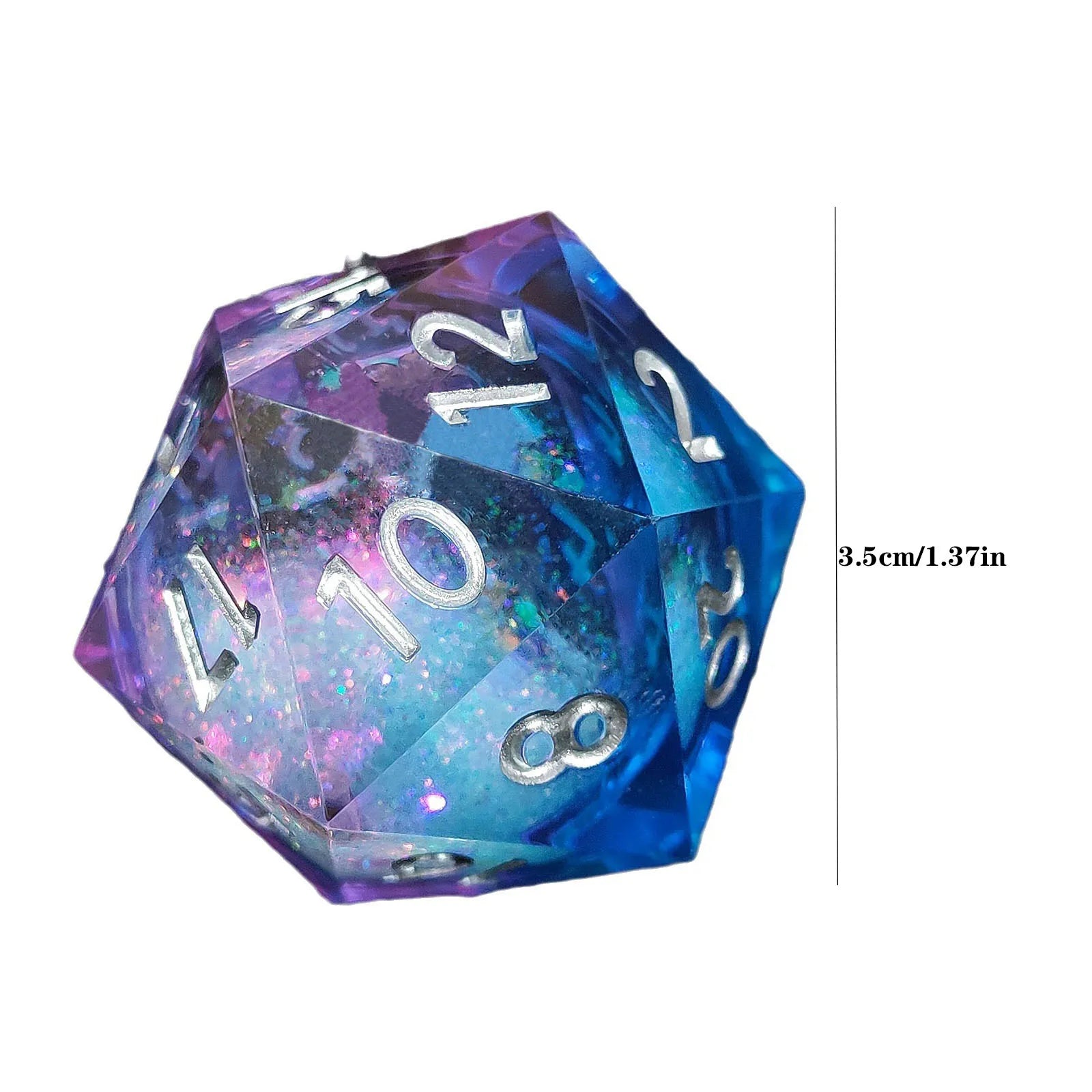 20-Sided Resin Quicksand Dice 35mm Liquid Core DND Dungeons & Dragons TRPG Board Game Dice D20-2