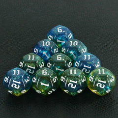 D12 Polyhedral Mixed Colours Dice 12 Sided Glitter Dice for DND Roleplay Game Math Teaching Playing Tabletop Games-15