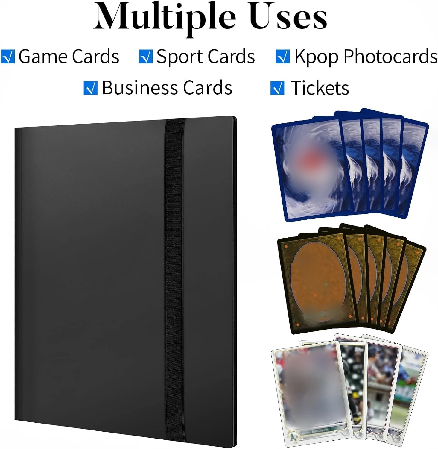9 Pocket Trading Card Album Folder - 360 Side Loading Pocket Binder for Game Cards & Sports Cards-4