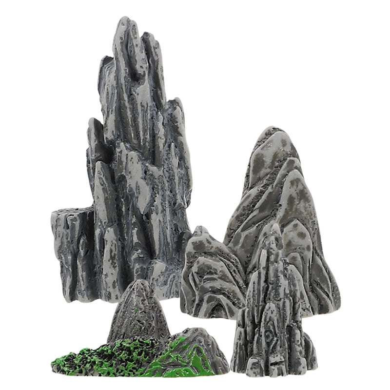 4Pcs Miniature Rockery Safe Material Simulation Rockery Garden Decoration Bonsai Flowerpot Fish Tank Ornament Landscape Mountain-5
