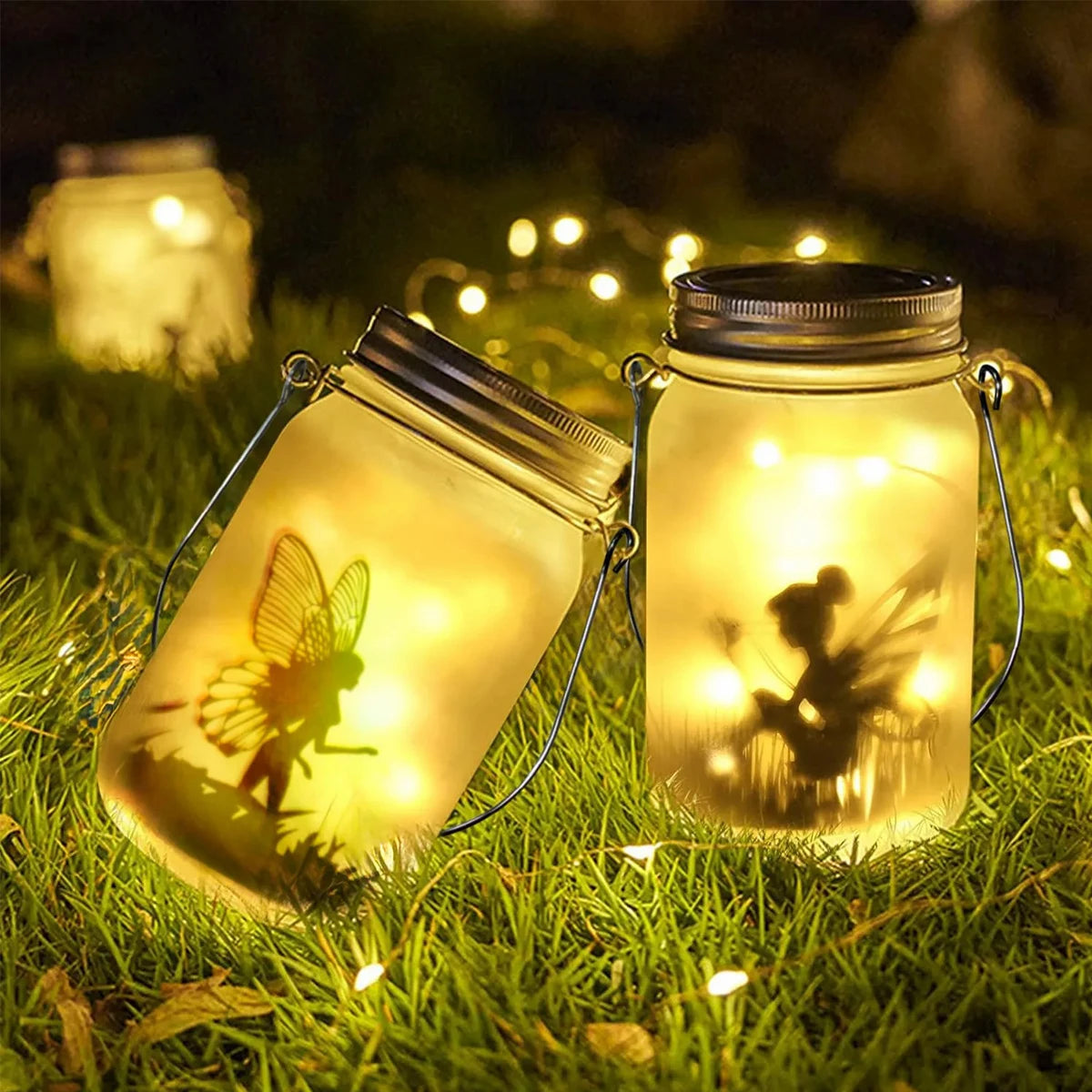 Solar Fairy Butterfly String Lights Garden Fairy Lanterns Gift for Birthday Outdoor Night Lights LED Waterproof Mason Jar Lights