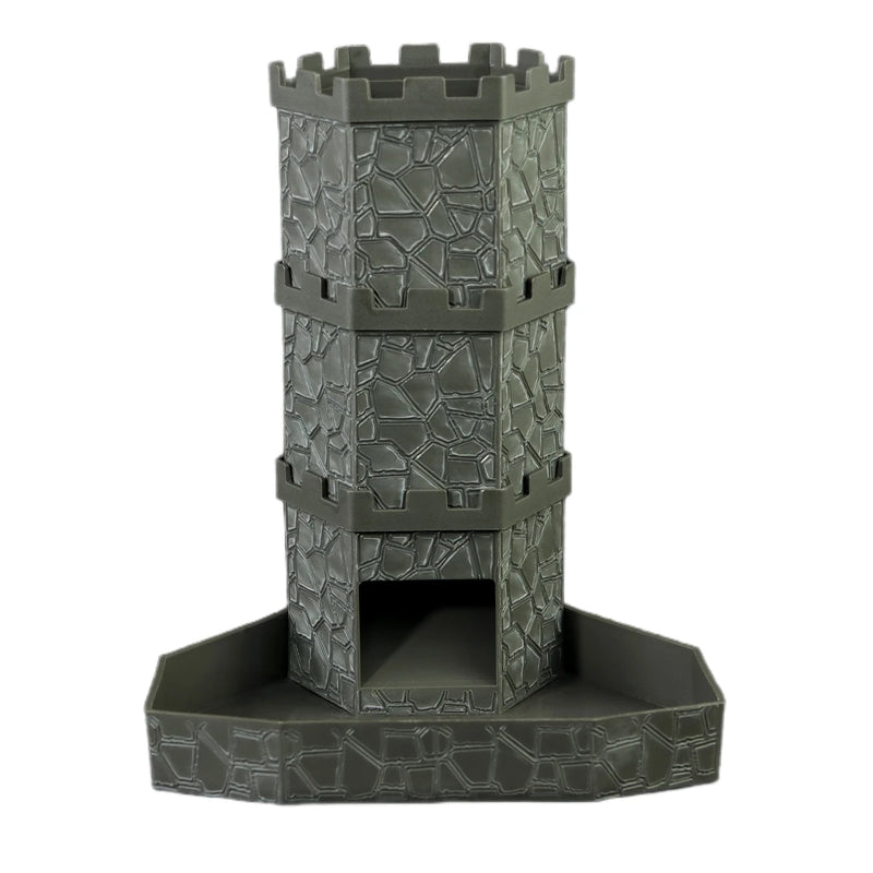 Dice Tower with Bricks Castle Pattern - Ideal for D&D Game RPG and Tabletop Gaming with Dice Rolling Tray-16