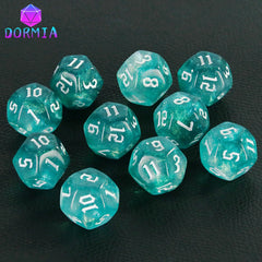 D12 Polyhedral Mixed Colours Dice 12 Sided Glitter Dice for DND Roleplay Game Math Teaching Playing Tabletop Games-20