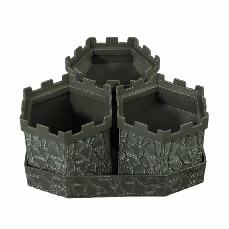 Dice Tower with Bricks Castle Pattern - Ideal for D&D Game RPG and Tabletop Gaming with Dice Rolling Tray-5
