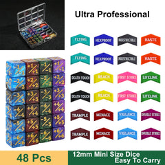 MTG Counter Dice Set Ability Keywords Creature Stats +1/+1 & -1/-1 Tokens 12mm For Wargaming 40k, MTG, Pokémon TCG, D&D-6