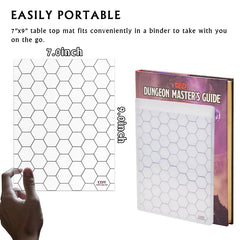 Acrylic Game Mat 1" Hex Grid Overlay Set of 2, 7"x8" Battle Map Board Clear & Durable - Great for Pathfinder and Other RPG Game-6