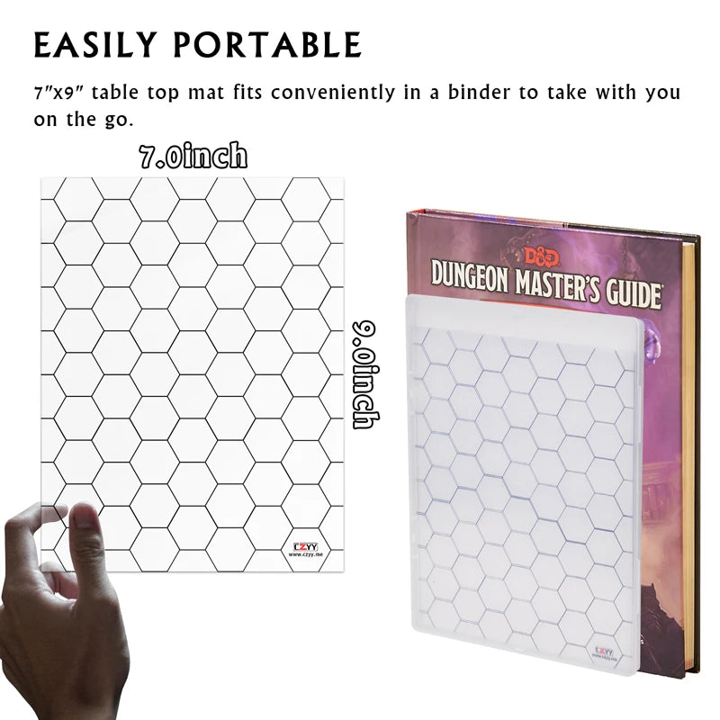Acrylic Game Mat 1" Hex Grid Overlay Set of 2, 7"x8" Battle Map Board Clear & Durable - Great for Pathfinder and Other RPG Game-6