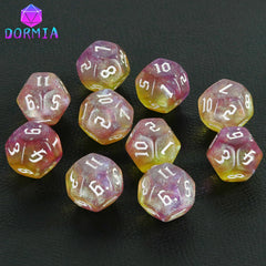 D12 Polyhedral Mixed Colours Dice 12 Sided Glitter Dice for DND Roleplay Game Math Teaching Playing Tabletop Games-17