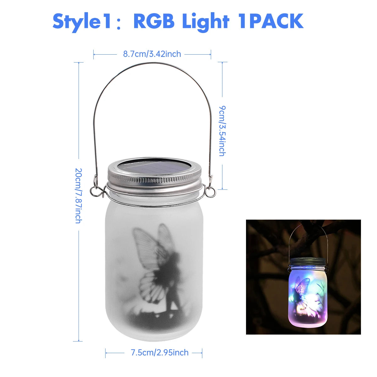 Solar Fairy Butterfly String Lights Garden Fairy Lanterns Gift for Birthday Outdoor Night Lights LED Waterproof Mason Jar Lights-20