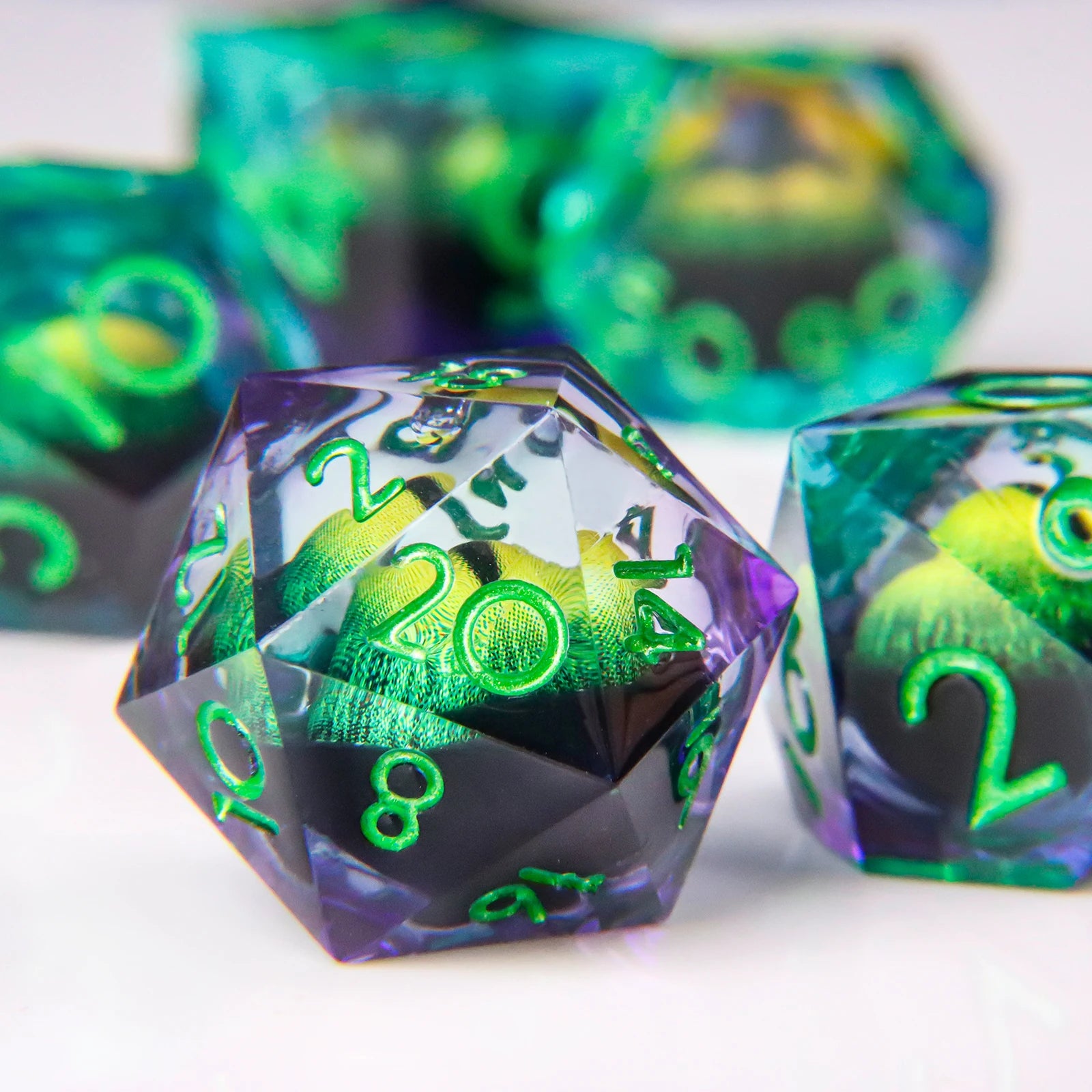 DND Dragon Eye Dice Liquid Core Dice Set Resin D&D/TCG-18