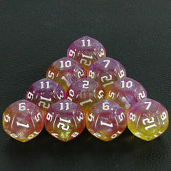 D12 Polyhedral Mixed Colours Dice 12 Sided Glitter Dice for DND Roleplay Game Math Teaching Playing Tabletop Games-10
