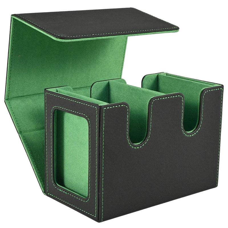 Card Deck Box with 2 Commander Display, Double Deck Box for 140+ Single Sleeved Cards, Fits for TCG CCG Magic Cards-13