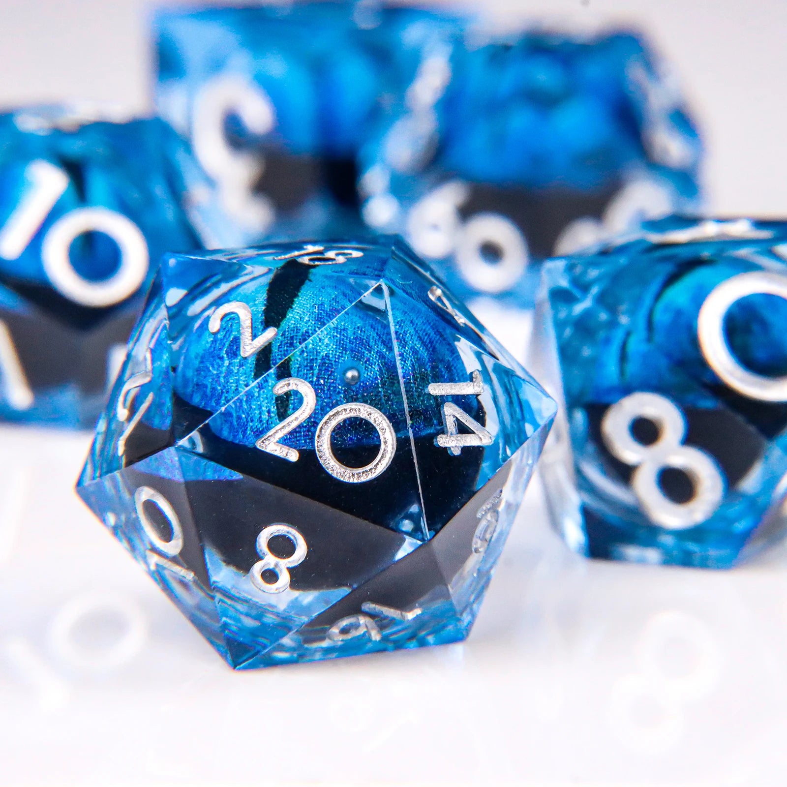 DND Dragon Eye Dice Liquid Core Dice Set Resin D&D/TCG-10